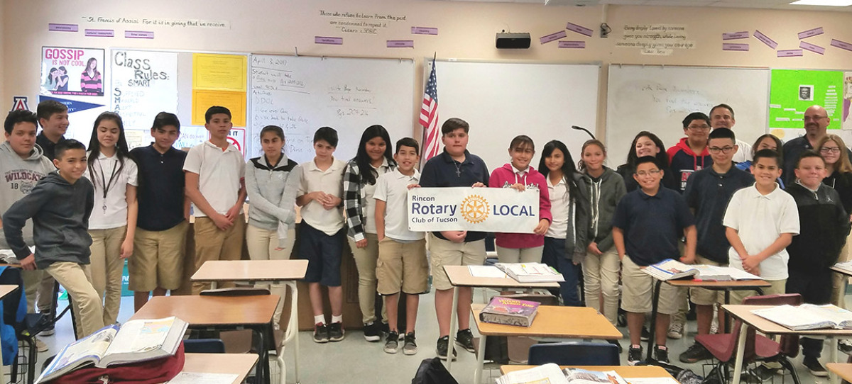 Rotary LOCAL pencils sharpen sixth grade learning experience at Valencia Middle School.